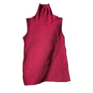 Vintage Hot pink Sleeveless Turtleneck Top size S